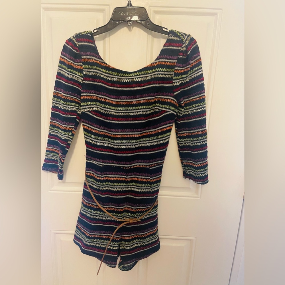 Ark & co. Purple striped romper